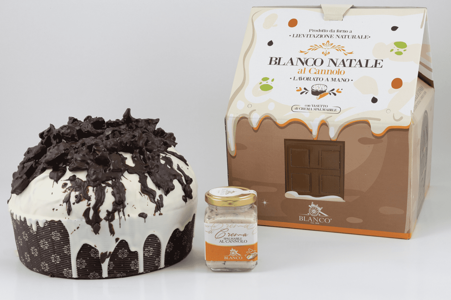Blanco Natale Panettone al Cannolo Siciliano 1 kg inkl. Crema al Cannolo 190g