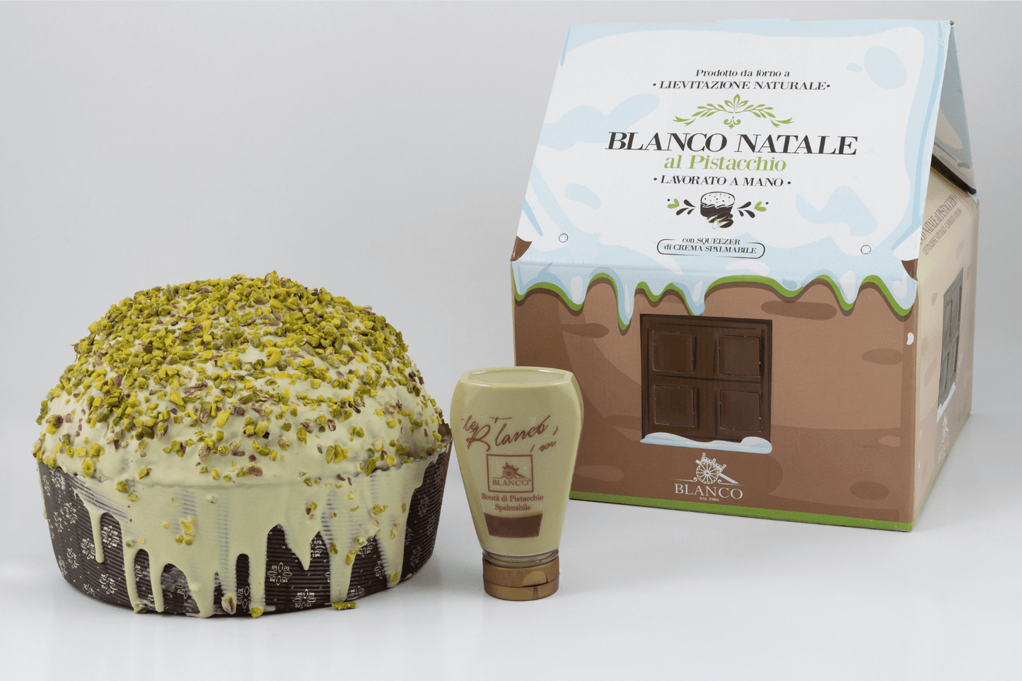 Blanco Natale Panettone al Pistacchio 1 kg inkl. Crema al Pistacchio 190g
