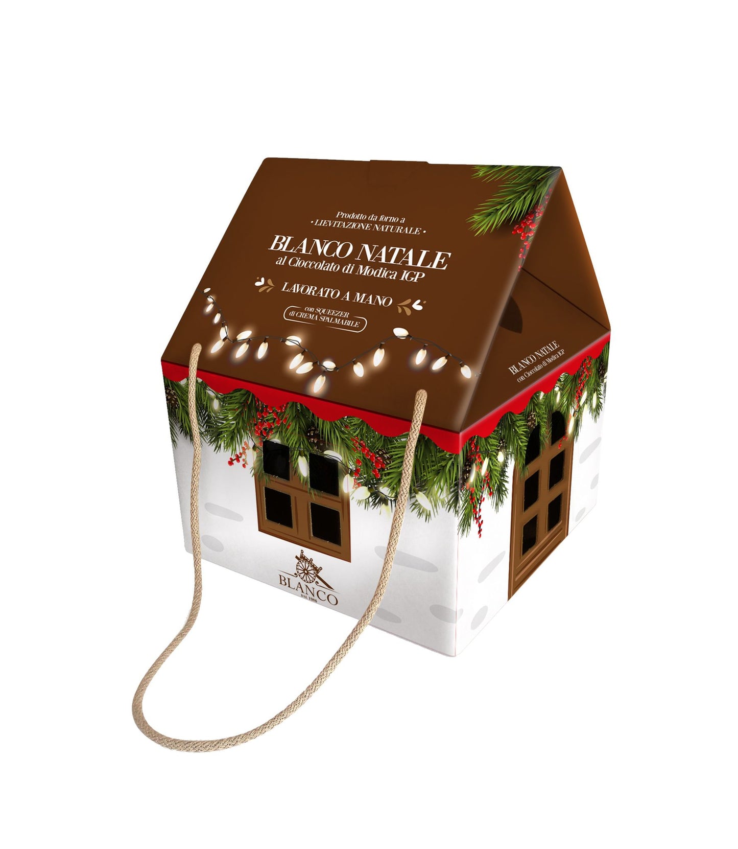 Blanco Natale Panettone al Cioccolato di Modica IGP 1 kg inkl. Crema di Cioccolato 190g