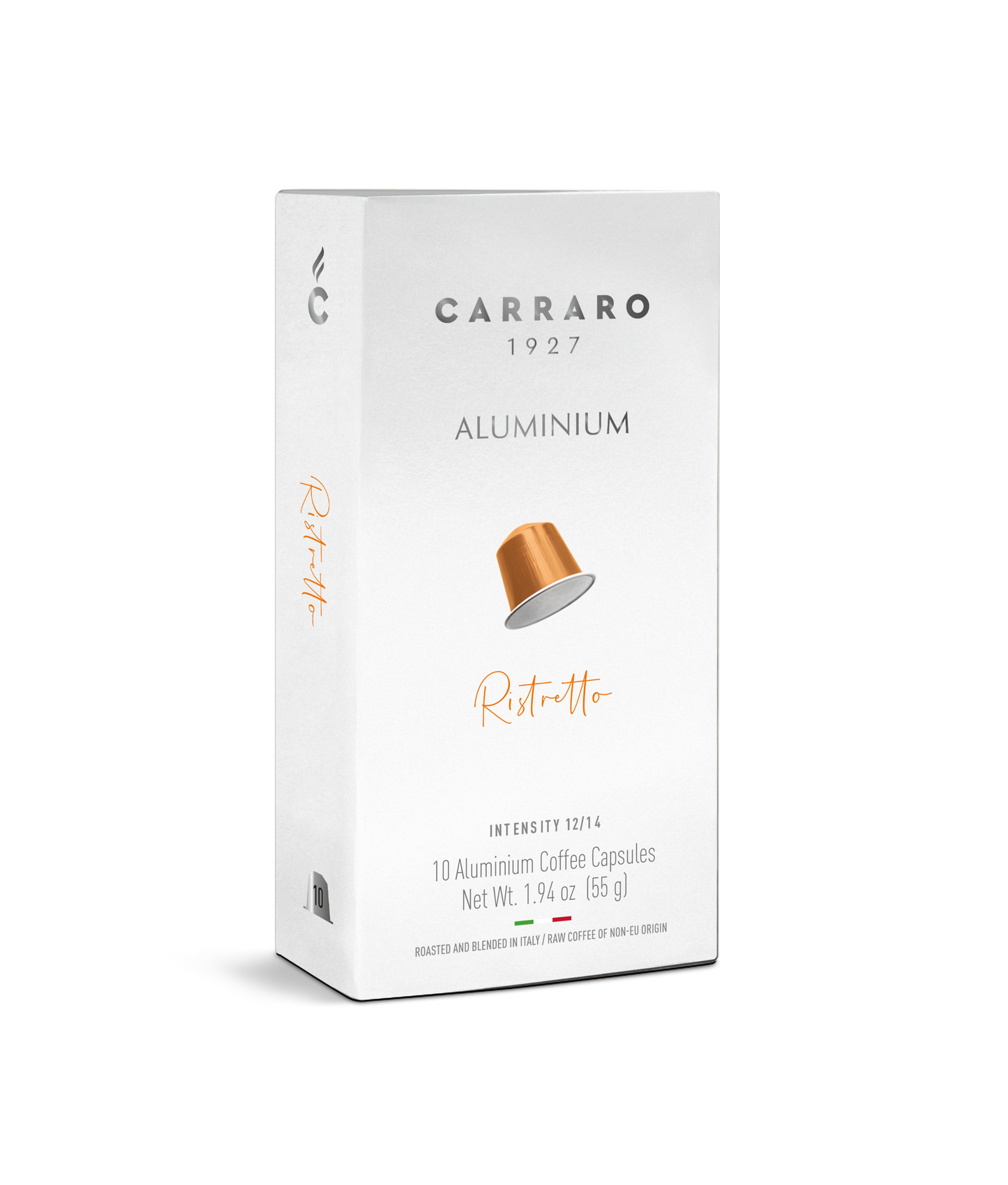 Carraro Ristretto – 10 Aluminium-Kapseln | Nespresso-kompatibel | Stark & Intensiv