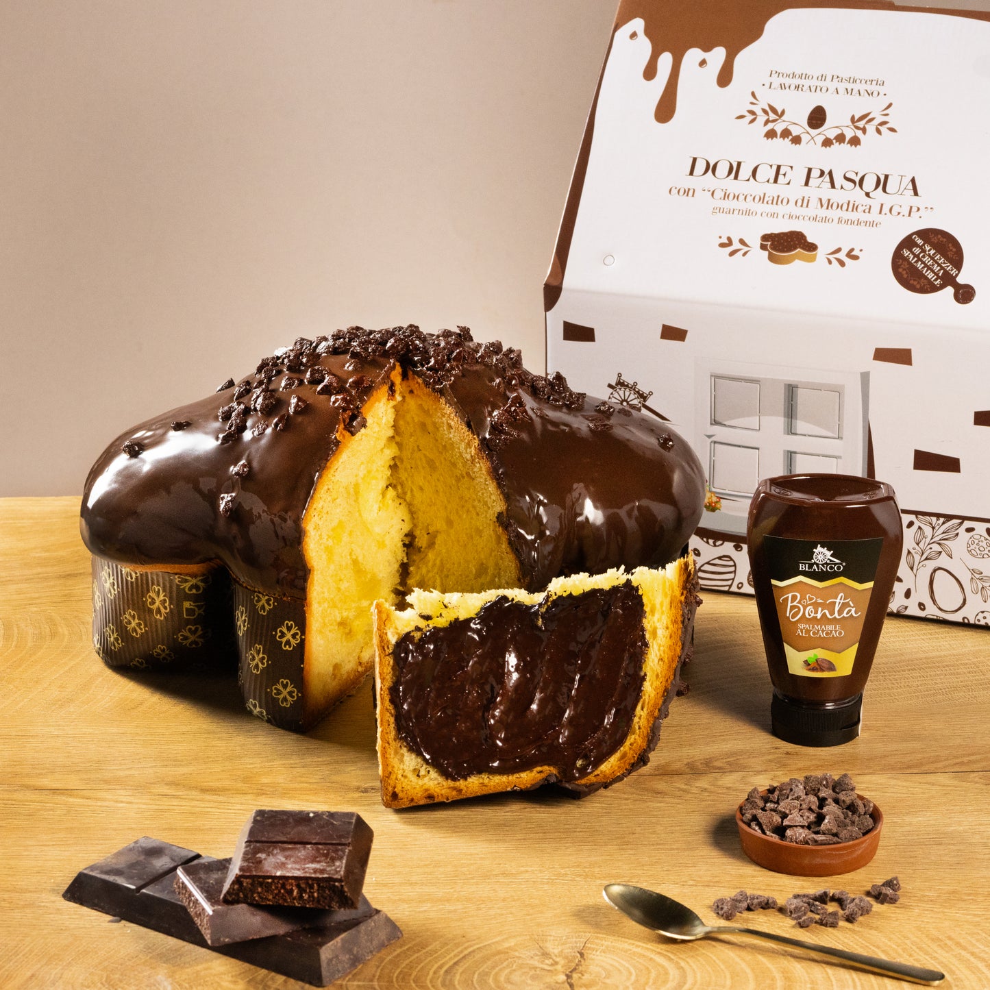 Blanco Ostern Colomba al Cioccolato di Modica IGP inkl. Crema di Cioccolato 190g