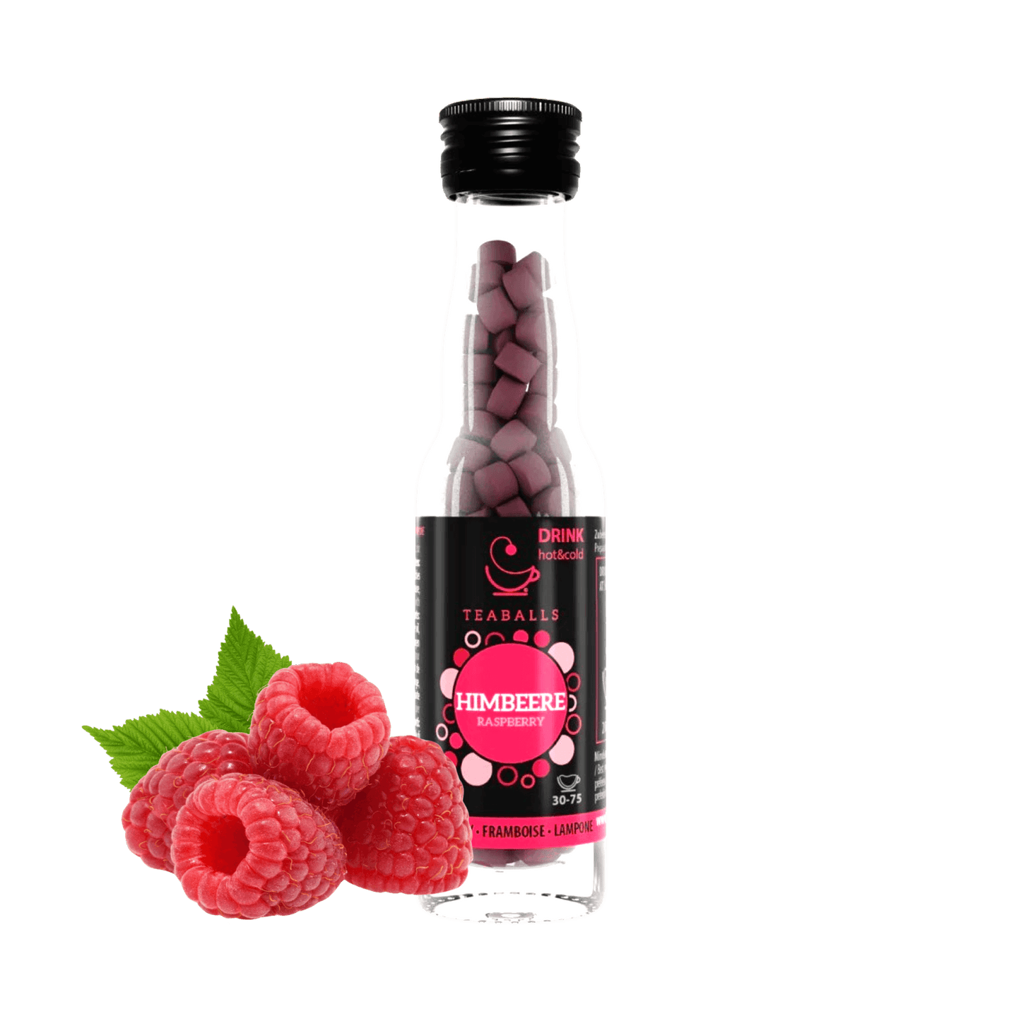 TEABALLS - Himbeere | BLACK SELECTION | 30-75 Tassen - TEABALLS OFFICIAL | TEABALLS Schweiz | Tee ohne Beutel