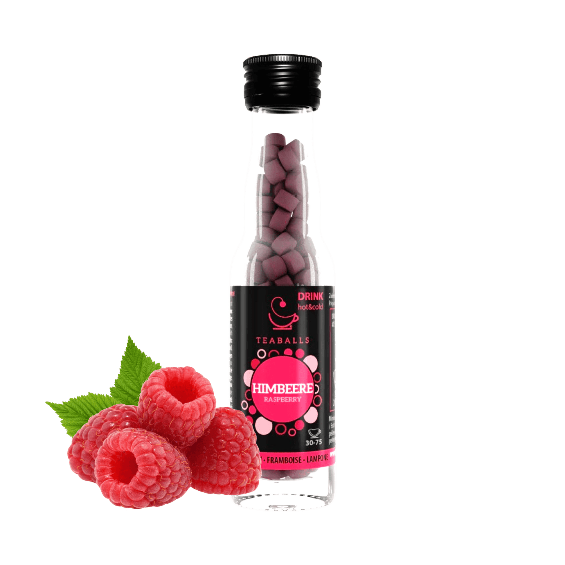 TEABALLS - Himbeere | BLACK SELECTION | 30-75 Tassen - TEABALLS OFFICIAL | TEABALLS Schweiz | Tee ohne Beutel