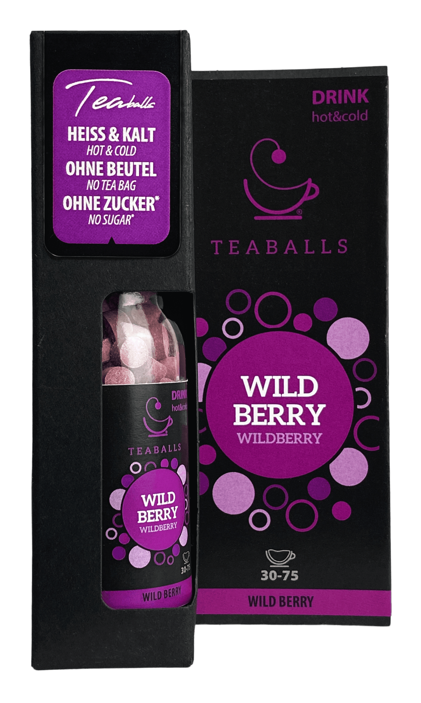 TEABALLS - Wildberry | BLACK SELECTION | 30-75 Tassen - TEABALLS OFFICIAL | TEABALLS Schweiz | Tee ohne Beutel