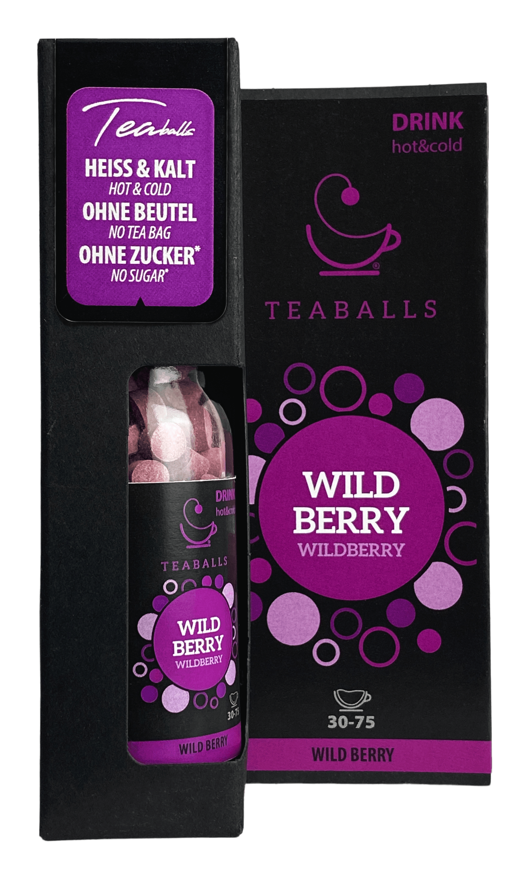 TEABALLS - Wildberry | BLACK SELECTION | 30-75 Tassen - TEABALLS OFFICIAL | TEABALLS Schweiz | Tee ohne Beutel