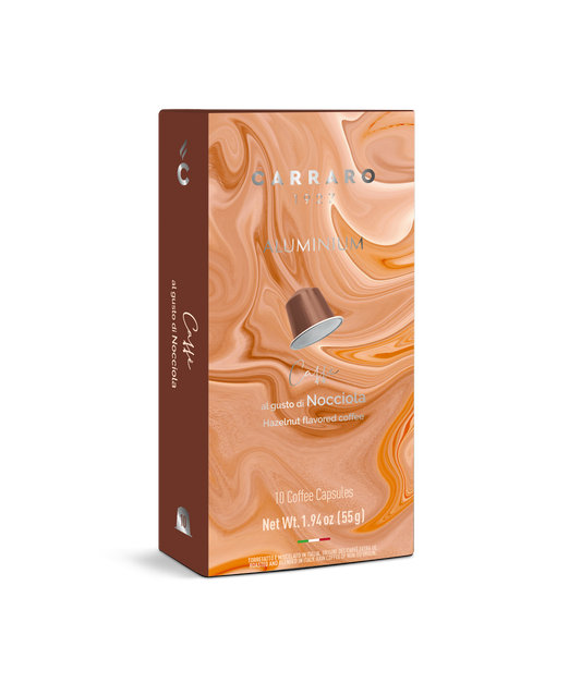 Carraro Hazelnut Coffee – 10 Aluminium-Kapseln (Nespresso® kompatibel)