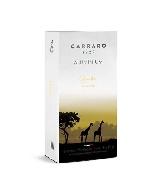 Carraro Rwanda – 10 Premium Aluminium-Kapseln (Nespresso® kompatibel)
