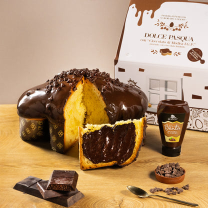 Blanco Ostern Colomba al Cioccolato di Modica IGP 1 Kg  + Crema di Cioccolato 190g